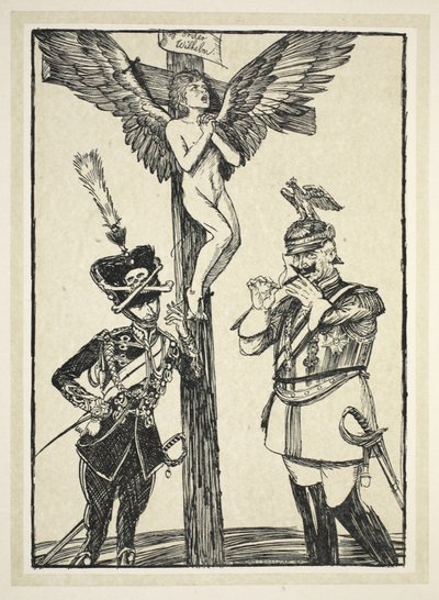 The Crucifixion of Belgium, illustration from The Kaiser